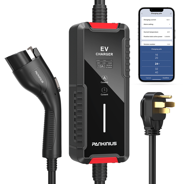 Level 2 Portable EV Charger (40A,240V) With 25-Foot Cable and NEMA 14-50 Plug Compatible With All J1772 Electric Vehicles