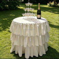 Nappes rondes en satin personnalisables Luchuan pour mariages et événements festifs
