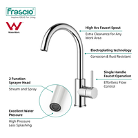 Robinet de cuisine Frascio Factory Supply Watermark WELS 6 étoiles, mitigeur doré, robinets d'eau modernes noirs, robinet de cuisine