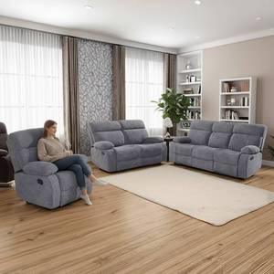 Juego de sofás reclinables para el hogar a precio mayorista, sofá de tela elástica con capitoné y esponja, ideal para apartamentos. - Product Image 3