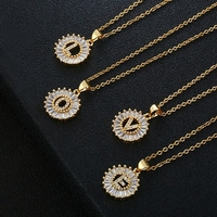 Collier de luxe en acier inoxydable plaqué or 18 carats PVD, non ternissant, avec zircon cubique, initiales 26 lettres, bijoux pour femmes