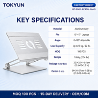 Dudukan Laptop Aluminium Alloy yang Dapat Disesuaikan, Ergonomis, Lipat, Penyangga Notebook, Tugas Berat, Produsen Grosir OEM ODM