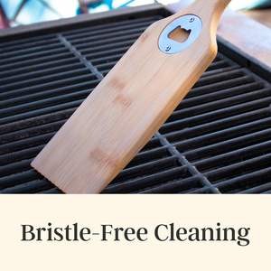 Raspador de Bambú para Barbacoa, Herramienta para Limpiar Parrillas al Aire Libre, Raspador de Parrilla con Abrebotellas, Limpiador de Parrillas Resistente, Accesorio para Barbacoa - Product Image 6