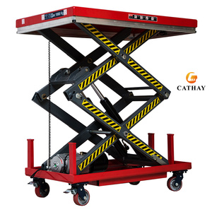 Diskon 1Ton 2Ton 4Ton dari 1000mm hingga 1400mm platform belanja Cina gunting listrik meja angkat - Product Image 2
