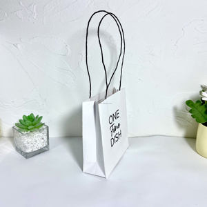 Eco-Friendly Handmade White Kraft Paper Food Clothes Packing Bag Handle Recyclable Luxury Packaging Custom Logo Promotion Bag - Product Image 2