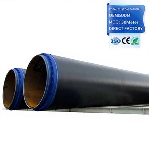 Tuyau d'acier pré-isolé par pulvérisation DN200-DN1800 avec enveloppe en <span class=keywords><strong>mousse</strong></span> PU et HDPE pour système de chauffage et de refroidissement par pipeline d'hydrocarbures - Product Image 2