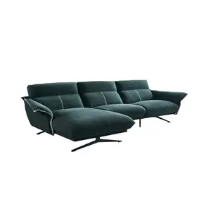 PurelyFeel-sofá moderno en forma de L, muebles de cuero para sala de estar