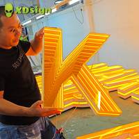 Lettres en relief 3D personnalisées Infinity Abyss, en acrylique transparent, étanches, contrôlées par Bluetooth, pour les magasins, les bars et les camions de nourriture en extérieur