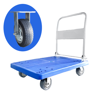 Werkseitige Lieferung Allrad-Hochleistungs-Handwagen Custom Wheel Blue Plastic Platform Trolley Hand Truck - Product Image 1
