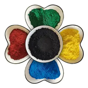 Polvo de óxido de hierro Polvo de pigmento sintético de óxido de hierro rojo amarillo verde negro para pavimentación de hormigón