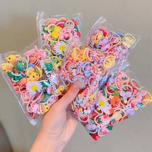 Paquete de 50 Piezas de Lindas Bandas Elásticas para el Cabello de Niñas en Forma de Cartón, Color Caramelo, Alta Elasticidad, Bandas de Goma para Niñas - Product Image 2