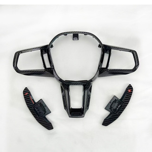 ฝาครอบตกแต่งคาร์บอนไฟเบอร์สไตล์สปอร์ต พร้อมก้านเปลี่ยนเกียร์แบบ Paddle Shifters สำหรับรถยนต์ <span class=keywords><strong>BMW</strong></span> G60 G70 G90 G48 G18 I5 <span class=keywords><strong>I7</strong></span> X Series - Product Image 1