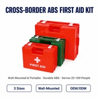 Boîte de premiers secours en plastique vide, lot de 3, 3 tailles, étui de rangement médical, maison, lieu de travail, extérieur, survie