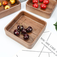 Récipient de stockage de nourriture en bois d'acacia de Style japonais plat de fruits secs vaisselle en bois massif assiette de service de nourriture pour Desserts collation
