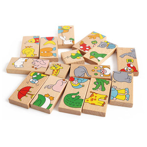Classic Hot Sale Wooden Toys Animal Dominoes Puzzle Toys Children Jigsaw Game Wholesale Early Education Educational Kids Toys - Product Image 1