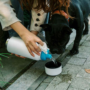 Bouteille <span class=keywords><strong>d</strong></span>'<span class=keywords><strong>eau</strong></span> portable pour chien en acier inoxydable à double paroi avec motif personnalisé 3 en 1, avec bol pour chien pour les voyages en plein air - Product Image 5
