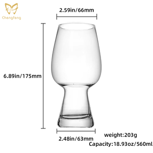 Cerveza artesanal Stout Nucleated Glass 560ml IPA Gafas Sin plomo Vasos de cerveza modernos <span class=keywords><strong>Pub</strong></span> Bar Apto para lavavajillas - Product Image 2