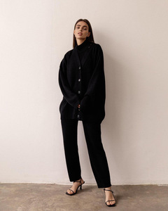 Custom <strong>Jumper</strong> 3 Piece Knitted Cashmere Set Sweater <strong>Sexy</strong> High Neck Vest Long Pant Cardigan Knitwear Plus Size <strong>Women</strong> Sweater Set - Product Image 5