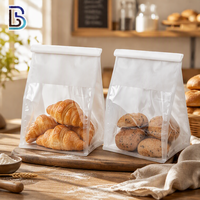 Sac à pain à fond plat de qualité alimentaire Lebei, fermeture éclair auto-scellante, pochette kraft autoportante pour l'emballage du pain, des biscuits et des pâtisseries