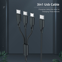 EONLINE 3 en 1 PD 20W Cable USB Tipo C Cable de Carga USB C a Tipo C para Samsung Huawei Xiaomi 3 en 1 Cable Micro USBC