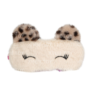 OEM/ODM tùy chỉnh động vật được thiết kế sang trọng Mặt nạ mắt phim hoạt hình <span class=keywords><strong>Leopard</strong></span> nhồi bông Mặt nạ mắt tùy chỉnh <span class=keywords><strong>Leopard</strong></span> mềm Mặt nạ mắt - Product Image 2