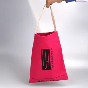 Bolso de compras de lona con impresión de logotipo personalizado, bolsa de algodón con asa de regalo, gran oferta