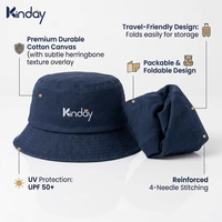 Chapeau Bob Bleu Marine Lavé 100% Coton de Haute Qualité, Vierge, pour Promotion et Vente en Gros/Détail, Protection Solaire Extérieure, Style Pêcheur