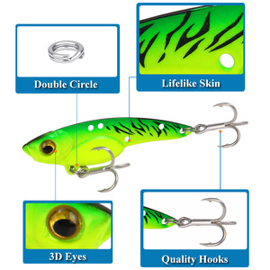 เหยื่อตกปลา Vibra Lure Metal Vibration Lure ขนาด 5 ซม. 7.5 กรัม, 6 ซม. 13 กรัม, 7 ซม. 18 กรัม สำหรับตกปลาทะเลและน้ำจืด พร้อมตะขอเบ็ดสำหรับปลาแมนดาริน - Product Image 2