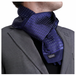 Exve Exclusive AE3496 Navy Blue & Turquoise Black Jacquard Woven Elegant Double-Sided <b>Scarf</b> Floral Design Knitted Style - Product Image 2