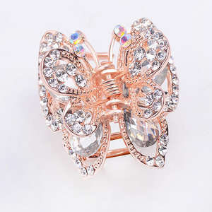 Diseño Original de alta calidad, horquillas de cristal medio, tocado en la parte posterior de la cabeza, mariposa, diamantes de imitación, pinza de pelo de Metal <span class=keywords><strong>para</strong></span> mujer - Product Image 6