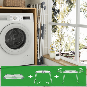 Séchoir à linge pliable peu encombrant sur roulettes, station de lavage portable pour camping-car, appartement, dortoir, petit espace - Product Image 6