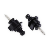 Boutons de verrouillage de sangle en métal noir avec embout pour basse et guitare acoustique