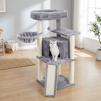 Arbre à chat multifonctionnel de luxe de haute qualité avec colonnes à griffer en sisal, grande maison pour chat à espaces multiples