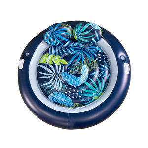 Adult Inflatable Round Floating Water Bed 195x195Cm Navy Blue For Pool Sunbathing And Tanning - Product Image 5