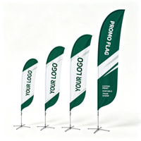 Drapeau à plumes personnalisé Triton, résistant au vent, pour promotion extérieure, avec base