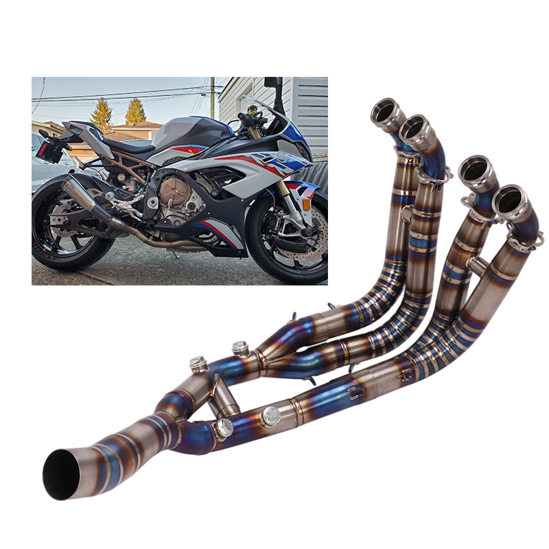 Титановый сплав Slip On выхлопных газов для BMW S1000RR 2020 2021 мотоцикл выхлопной системы изменение спереди Соединительная труба
