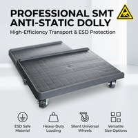 Carro de Transporte Antiestático ESD de Cuatro Ruedas de Alta Calidad, 660x445mm, Plataforma de Almacenamiento Industrial de Acero, Plástico y Goma, OEM