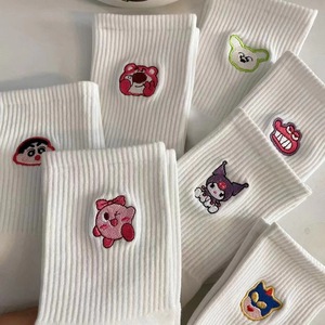 Japanese Style Cotton Casual <b>Socks</b> For Women Mid Calf Anime <b>Cartoon</b> Pattern Breathable Sports <b>Socks</b> - Product Image 2