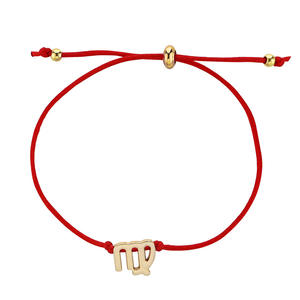 Pulsera de plata y oro con signo del zodiaco, horóscopo, cuerda trenzada ajustable, amistad, joyería de regalo, 12 Uds., venta al <span class=keywords><strong>por</strong></span> mayor - Product Image 1