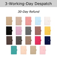 Yihe Best Selling Personal 19 Colored A6 Acolchado Pebble Leather Luxe Budget Binder Wallet Journal Coverwith Fly Leaf Disponible