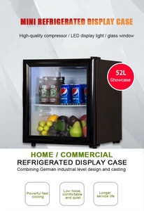 52L Countertop Beverage Cooler With Glass Door for Drink &amp; Bar <strong>Mini</strong> Bar Glass Door Display <strong>Red</strong> <strong>Bull</strong> <strong>Fridge</strong> - Product Image 2