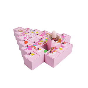 Quantité minimale de commande 50 pièces <span class=keywords><strong>rose</strong></span> <span class=keywords><strong>arbre</strong></span> forme calendrier de l'avent boîte-cadeau bijoux de noël emballage cosmétique boîtes rigides 24 tiroirs en relief - Product Image 6