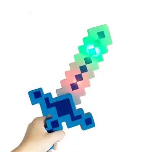 Neon-Glo Hot Sell Blue Wave Mosaic Saber Sword Led Party Favor Toy Flashing Sound Light Up Sword Lightsaber