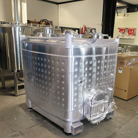 330 gallons en acier inoxydable 304 réservoir d'eau carré portable capacité 1000L pour stocker l'eau autres liquides équipement de fermentation