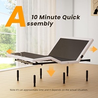 Vente directe usine – Prix bas – Cadre de lit électrique moderne pliable King Size réglable avec télécommande sans fil et USB pour chambre et hôtel