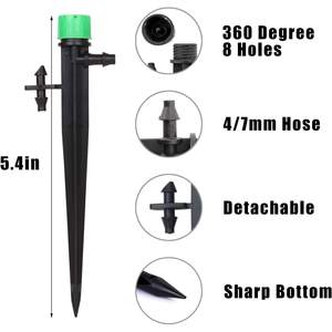 Aspersor de riego por goteo ajustable de ocho orificios para montaje en suelo, para riego de árboles frutales, 13 cm - Product Image 3