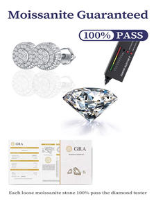 WVVs MisSonite हीरे के साथ स्टर्लिंग चांदी के ठीक बालियां 925 कोई शुल्क नहीं - Product Image 4