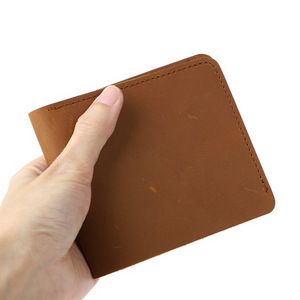 2025 Leather Gifts Crazy Horse Cowhide Men's <strong>Wallet</strong> Genuine Leather Card Holder <strong>Wallet</strong> for <strong>Dad</strong> - Product Image 1