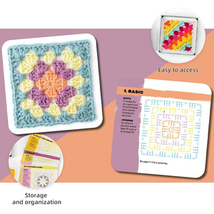 Kit <span class=keywords><strong>de</strong></span> <span class=keywords><strong>couture</strong></span> DIY <span class=keywords><strong>pour</strong></span> jeu <span class=keywords><strong>de</strong></span> cartes Granny Square, très populaire en Japon, avec 50 cartes en fil, coloré, tendance, fait main, <span class=keywords><strong>pour</strong></span> tricot et crochet, idéal comme <span class=keywords><strong>cadeau</strong></span> - Product Image 4