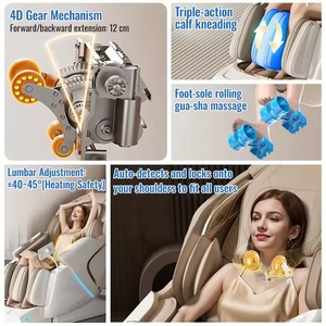Professional 4D Chair Track Neck Shoulder <b>Back</b> Airbag Zero Gravity Recliner with Foot Roller - Product Image 3
